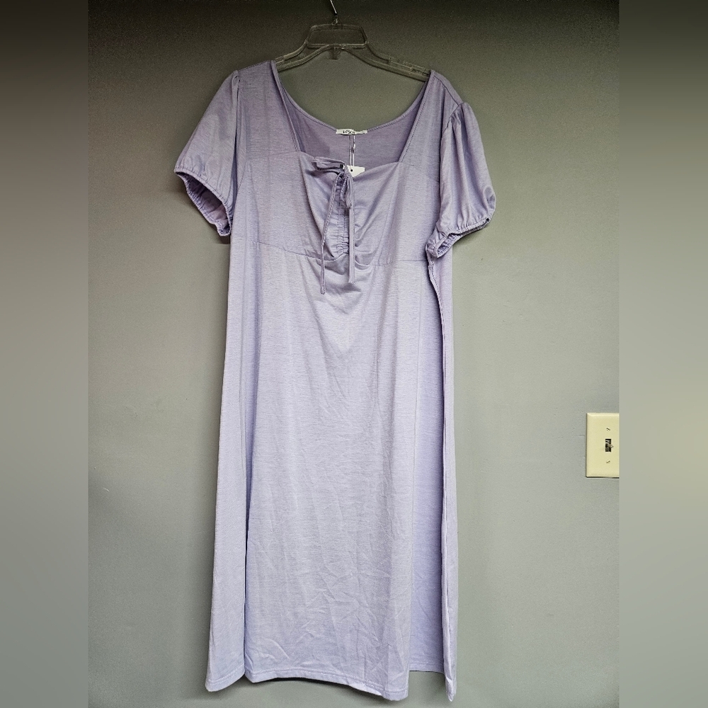 Lavender Purple Short Sleeve Nightgown 2xl Knee Length Pajamas